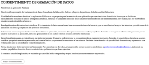 Consentimiento grabación de voz